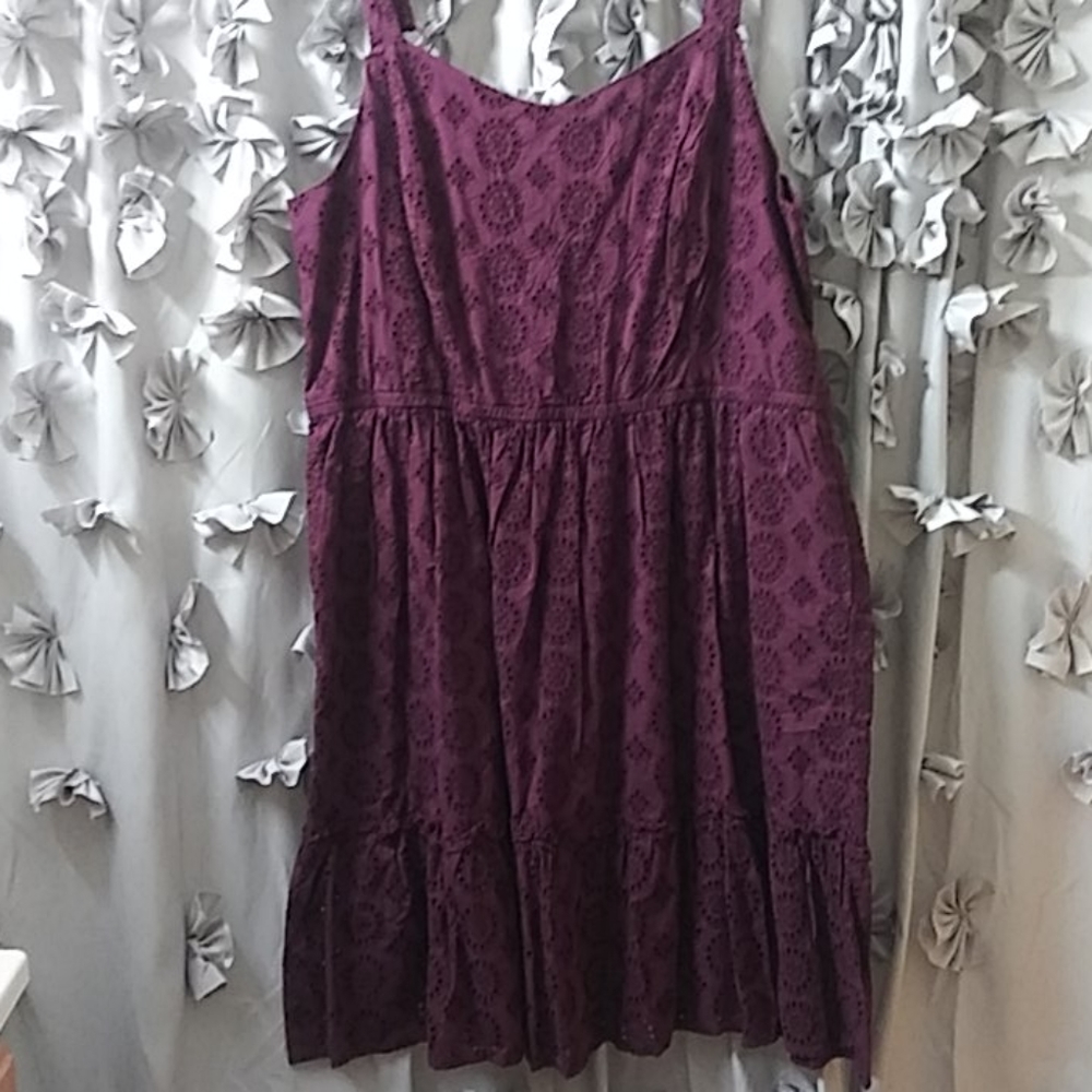 PURPLE LANE BRYANT EYELET DRESS